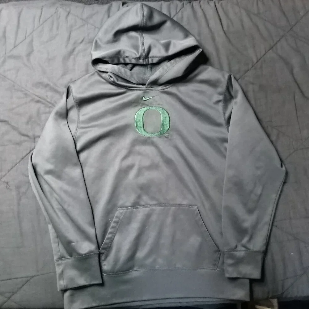 Vintage Y2K Nike Therma-Fit Oregon Ducks Hoodie Sweatshirt Mid Swoosh